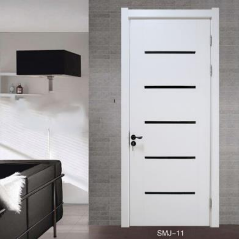 White waterproof simple wood plastic door