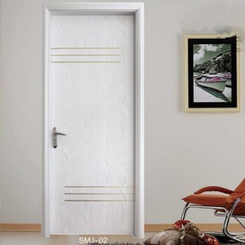 White waterproof simple wood plastic door