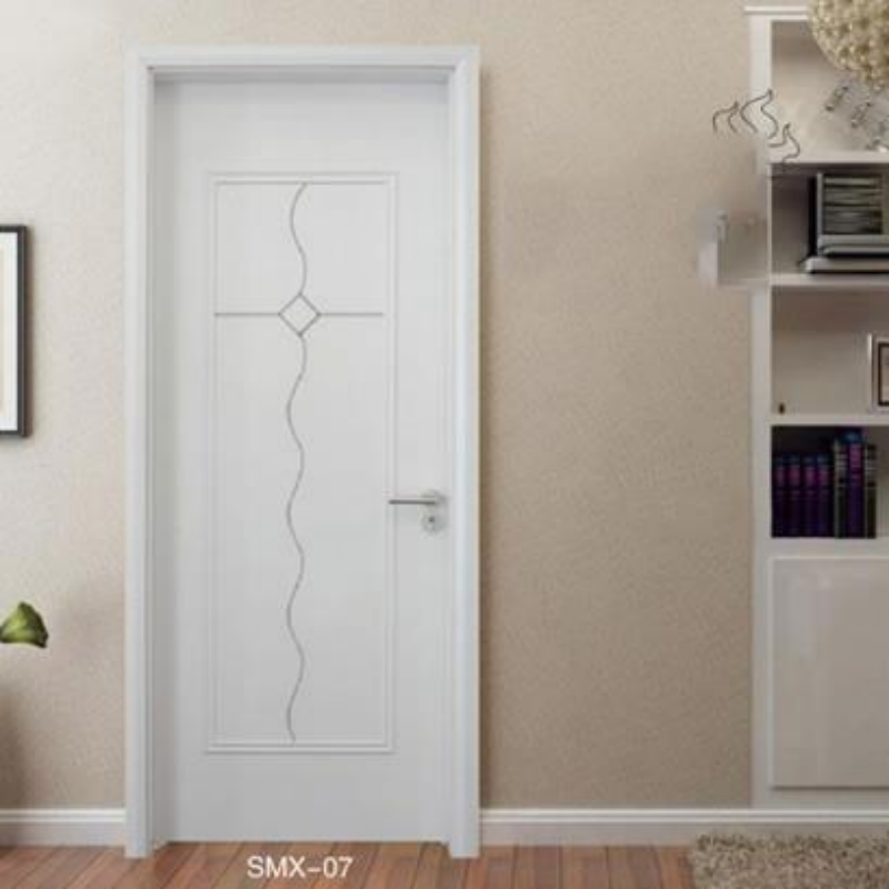 White waterproof simple wood plastic door