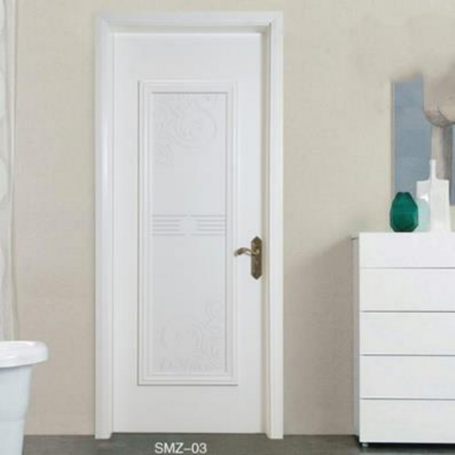 White waterproof simple wood plastic door