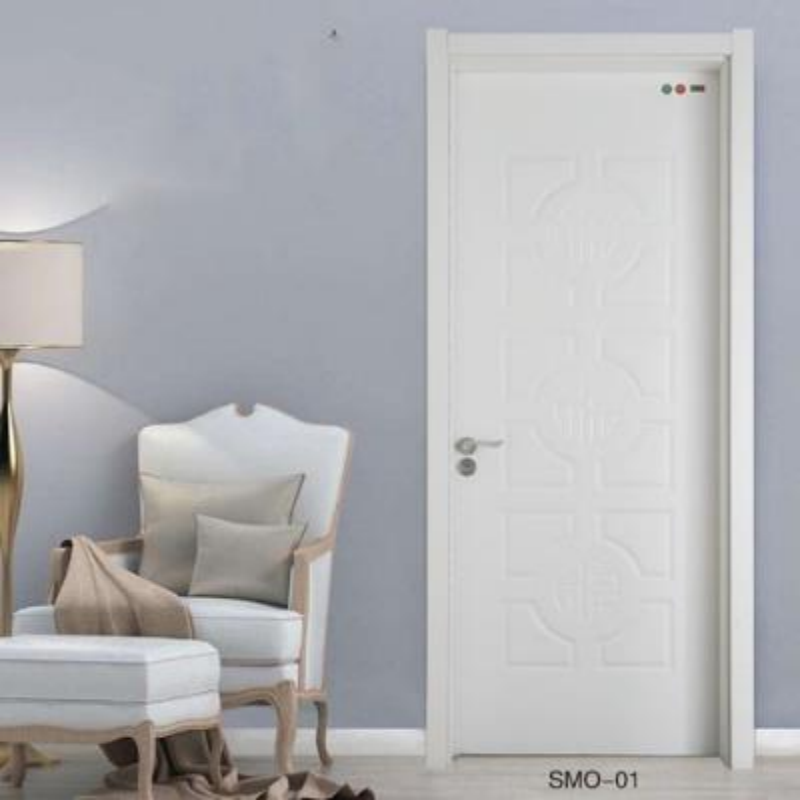 White waterproof simple wood plastic door